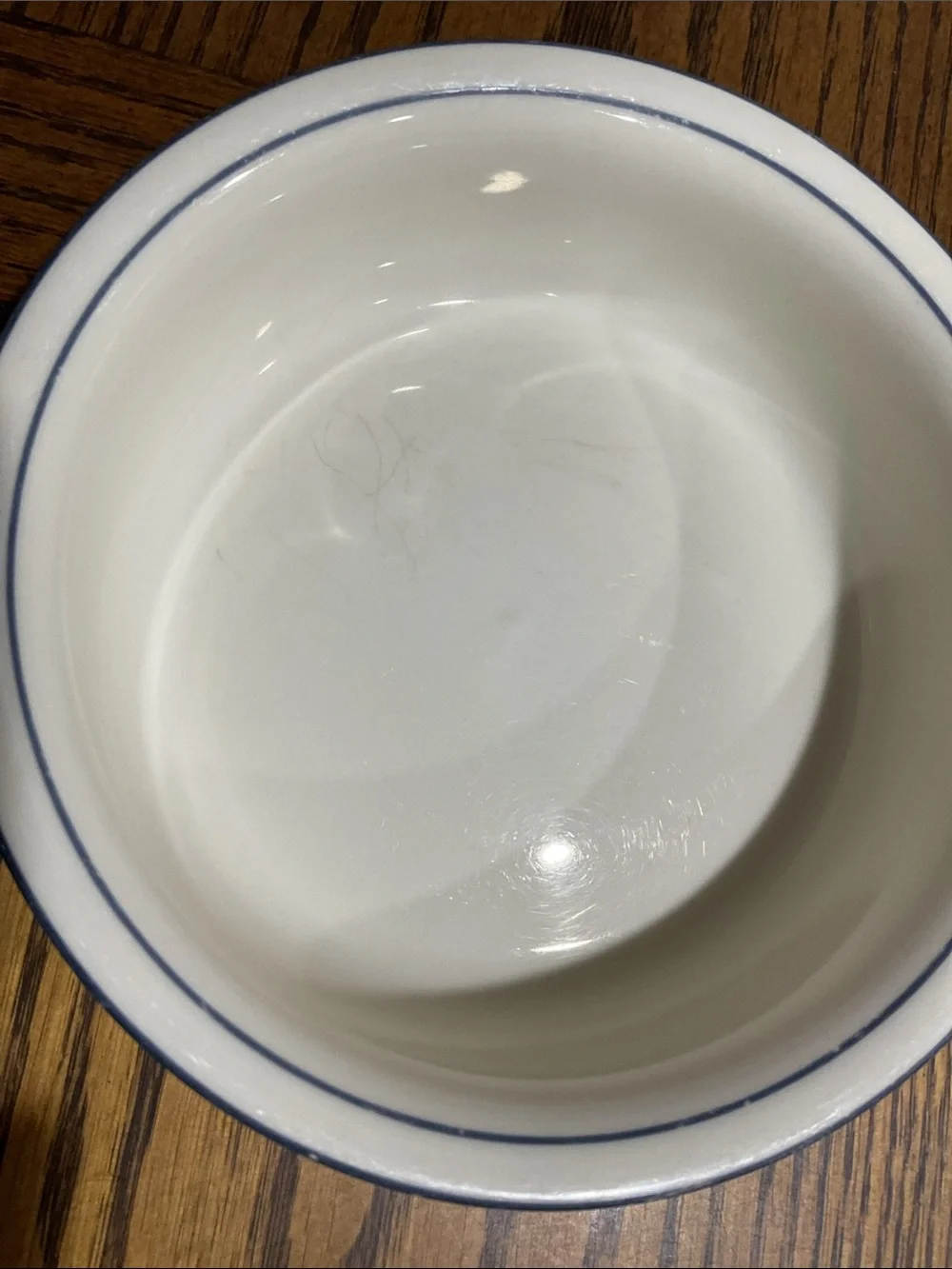 Pretty Lenox Chinastone Country Blue White Bowl with Blue Scroll Motif made USA